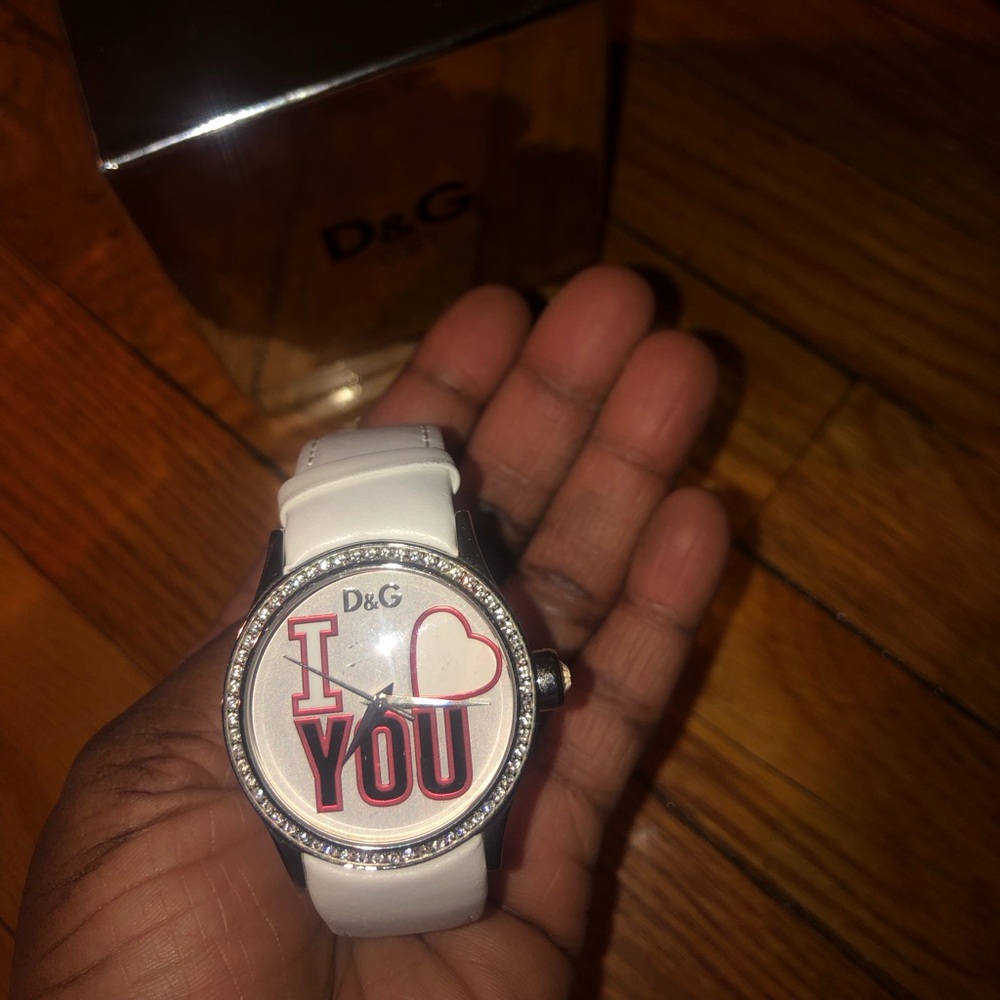 (D&G) White Leather Watch